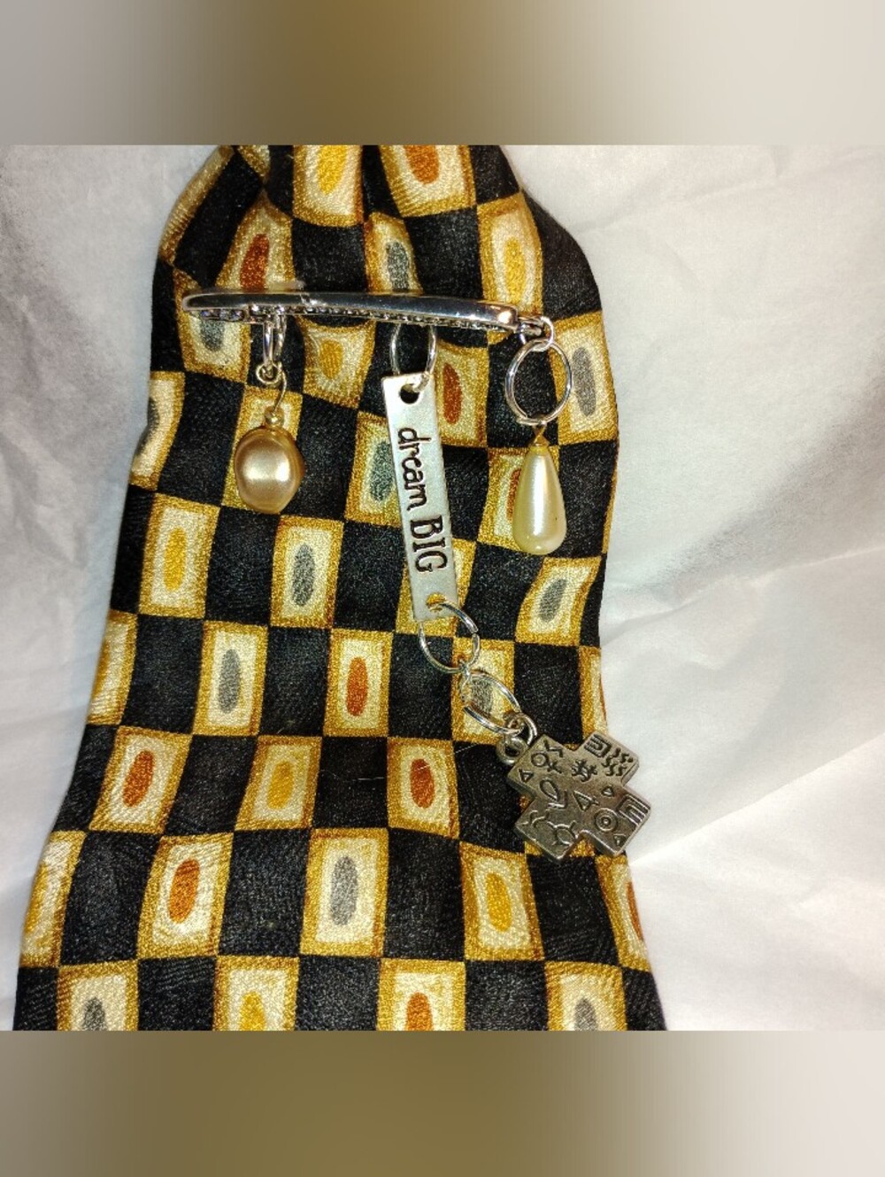 Woman's Necktie. One Of A Kind Design. Upcycle. - Picture 3 of 5